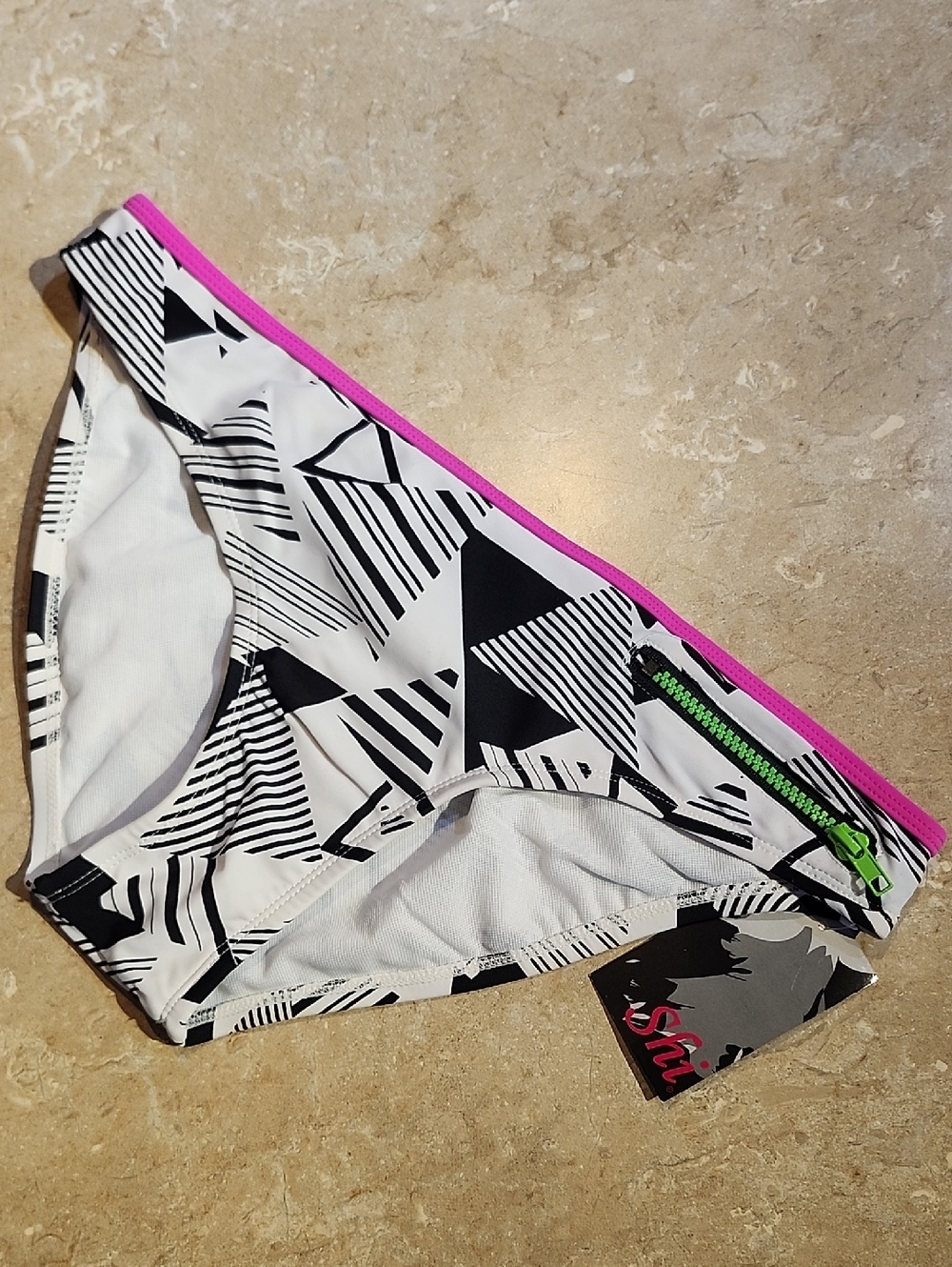 Shi Geo-Print Hipster Bikini Bottoms L